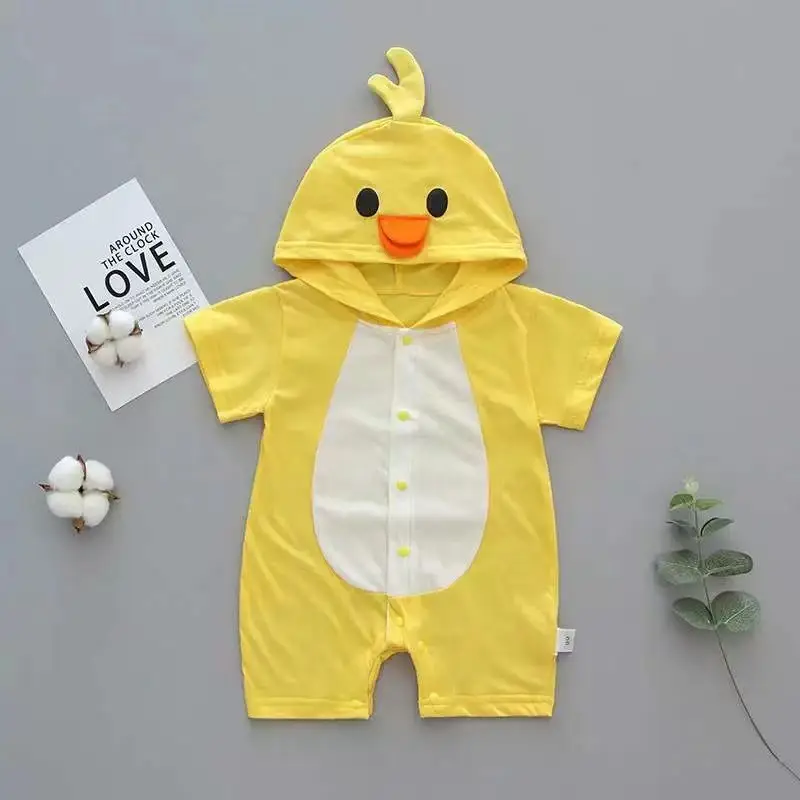 Baby Hooded Blue Short Sleeve Jumpsuit 3-1Yr - Image 4