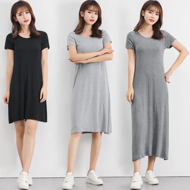 Women Long Sleeve Dress Black Grey Gray Casual Summer Wear - Image 13