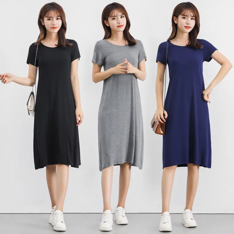 Women Long Sleeve Dress Black Grey Gray Casual Summer Wear - Image 15