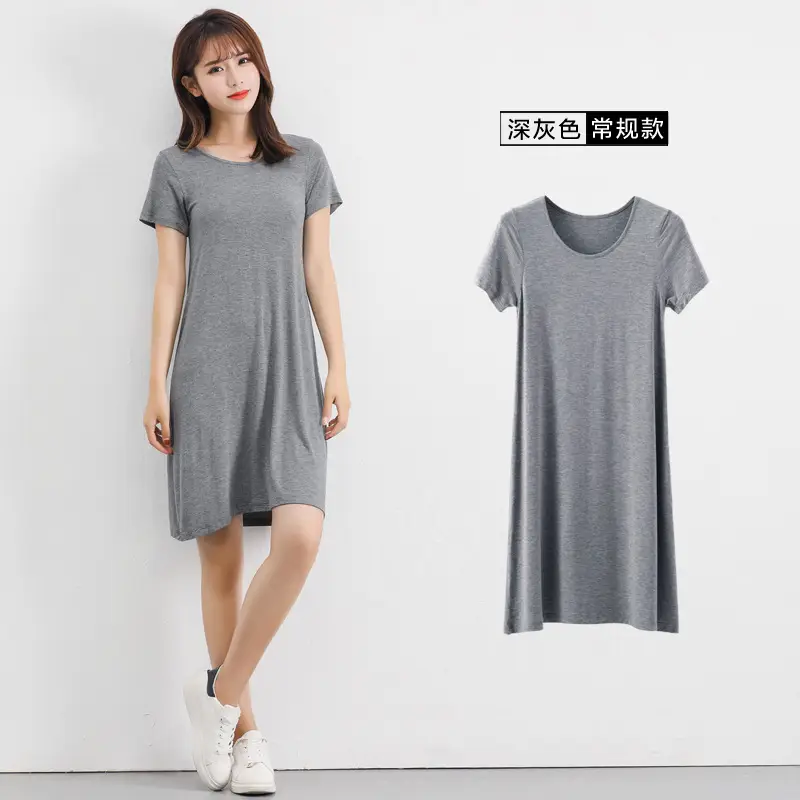 Women Long Sleeve Dress Black Grey Gray Casual Summer Wear - Image 3