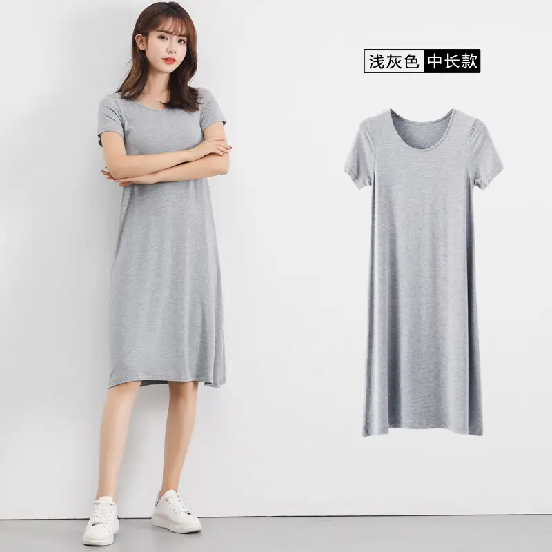 Women Long Sleeve Dress Black Grey Gray Casual Summer Wear - Image 6