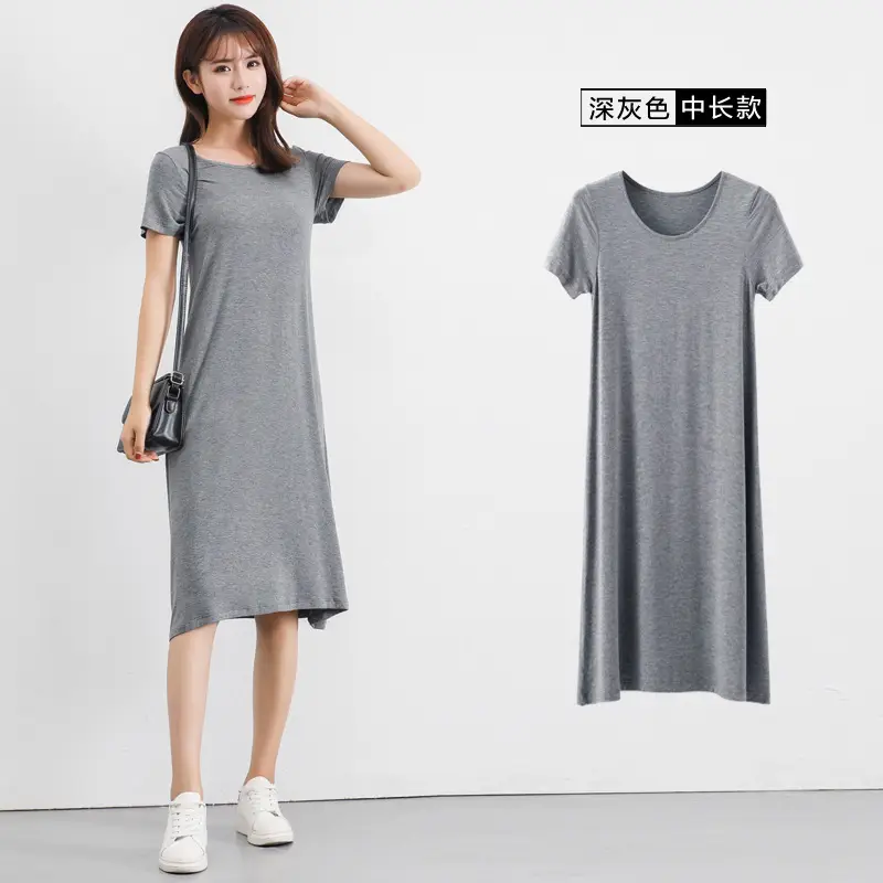 Women Long Sleeve Dress Black Grey Gray Casual Summer Wear - Image 7