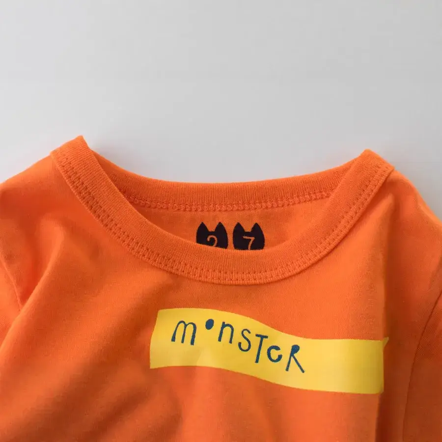 Orange Printed Korean Style Boys T-Shirt Pure Cotton Summer - Image 5