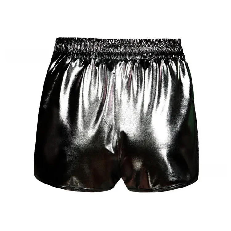 Green Shiny Women's Elastic Waist Shorts - Image 10