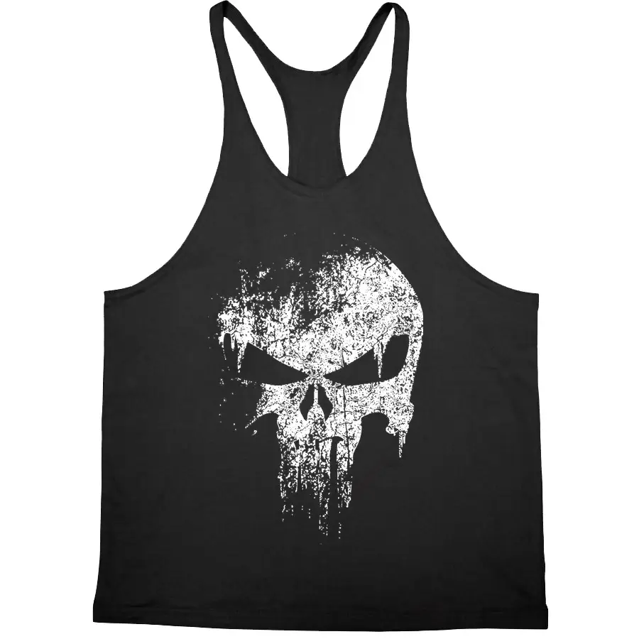 Men's Black Skull Graphic Vest 2020 Summer - Image 2