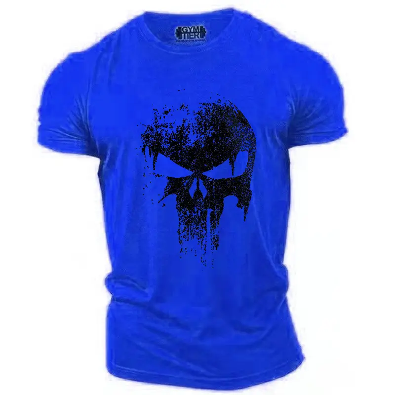 Cross-border men's Skull Graphic T-Shirt Dark Gray - Image 10