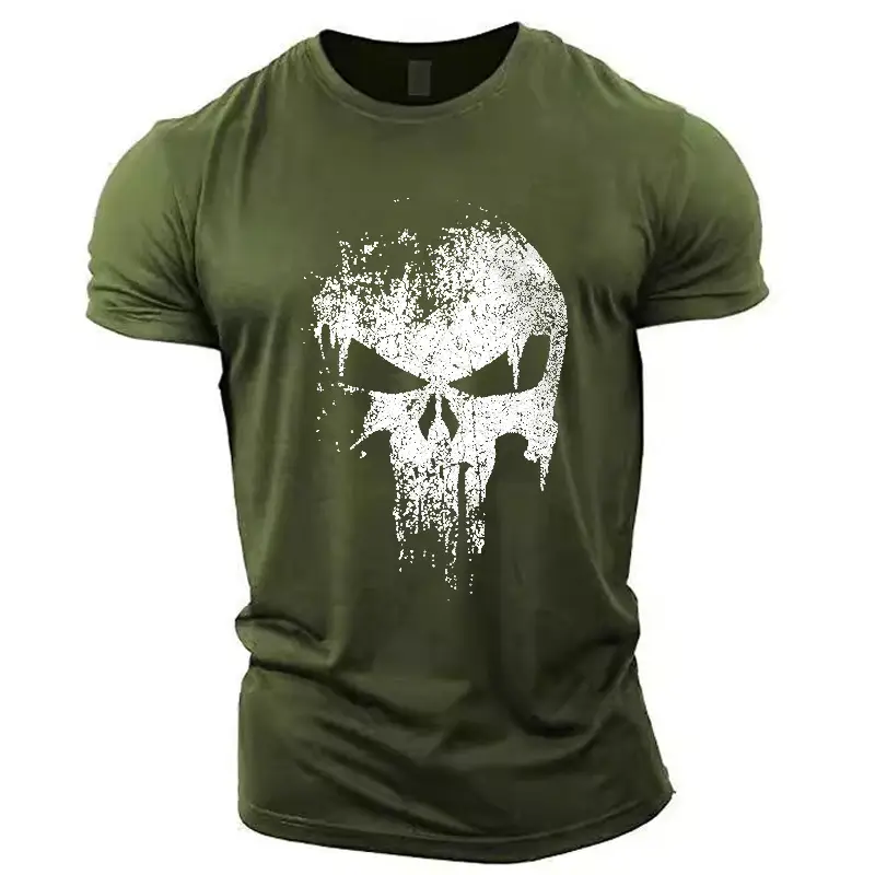 Cross-border men's Skull Graphic T-Shirt Dark Gray - Image 17