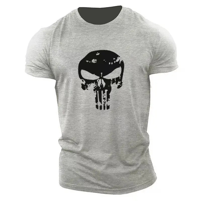 Cross-border men's Skull Graphic T-Shirt Dark Gray - Image 21