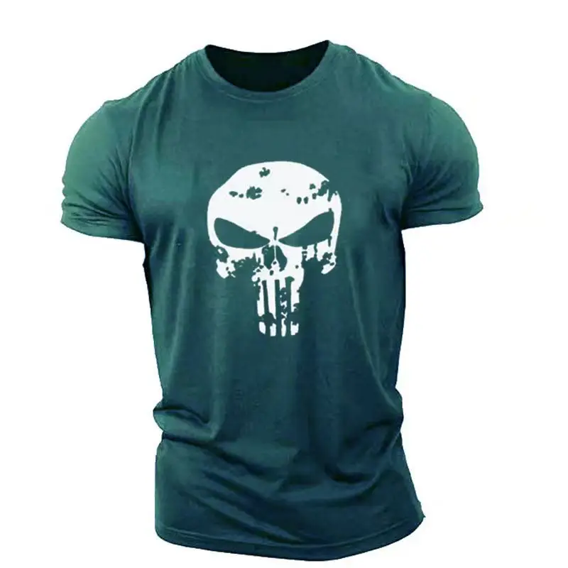 Cross-border men's Skull Graphic T-Shirt Dark Gray - Image 25