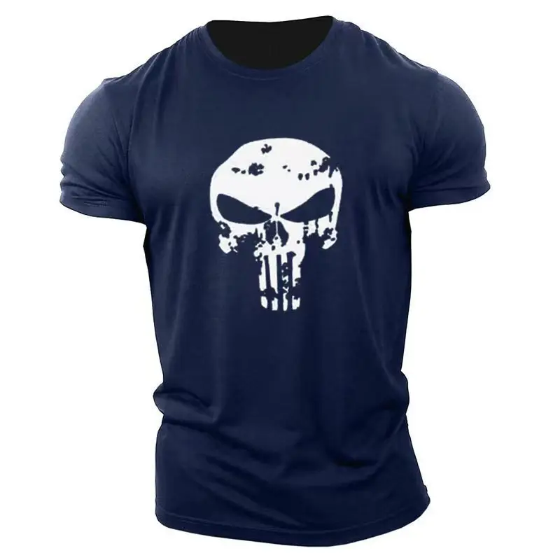 Cross-border men's Skull Graphic T-Shirt Dark Gray - Image 26