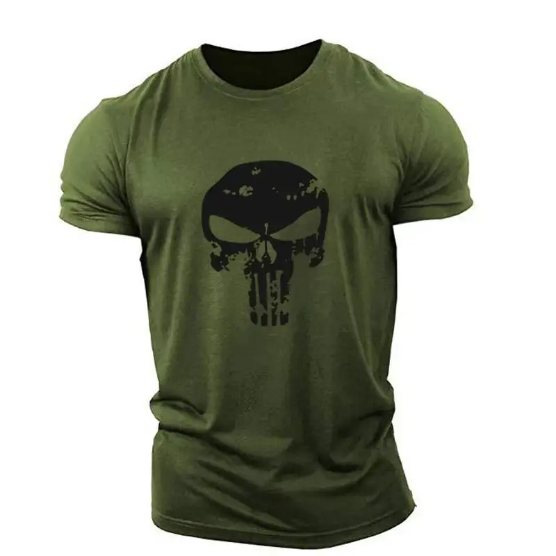 Cross-border men's Skull Graphic T-Shirt Dark Gray - Image 29