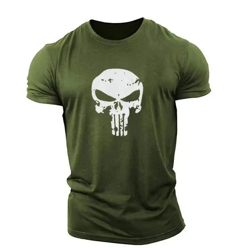Cross-border men's Skull Graphic T-Shirt Dark Gray - Image 30