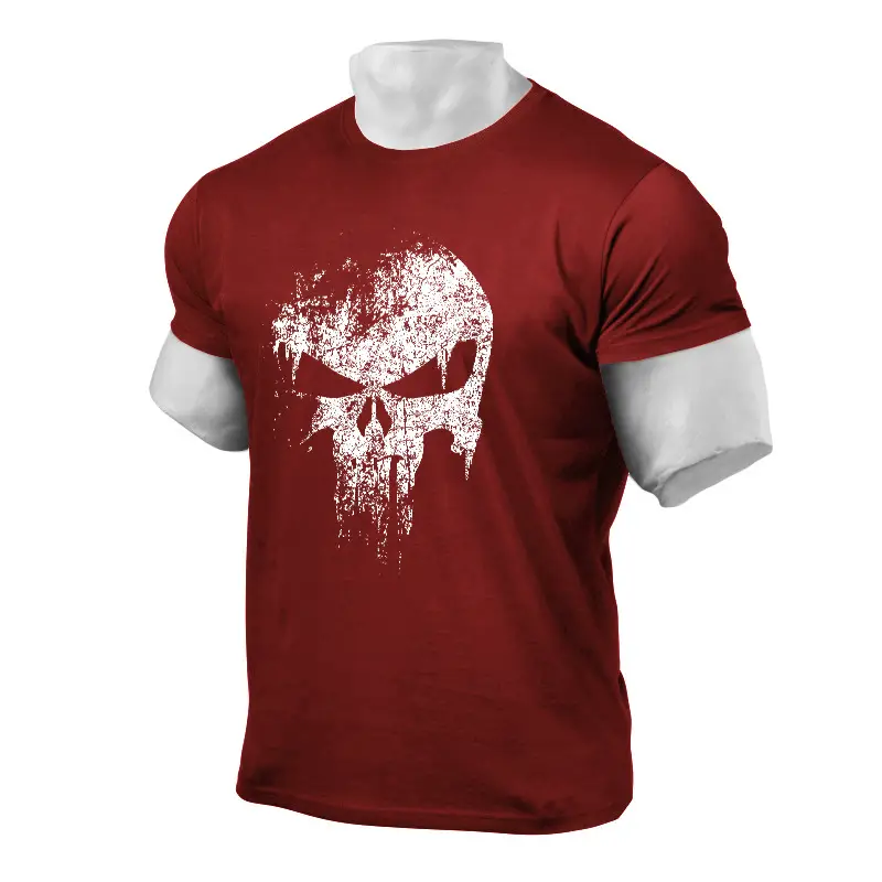 Cross-border men's Skull Graphic T-Shirt Dark Gray - Image 4