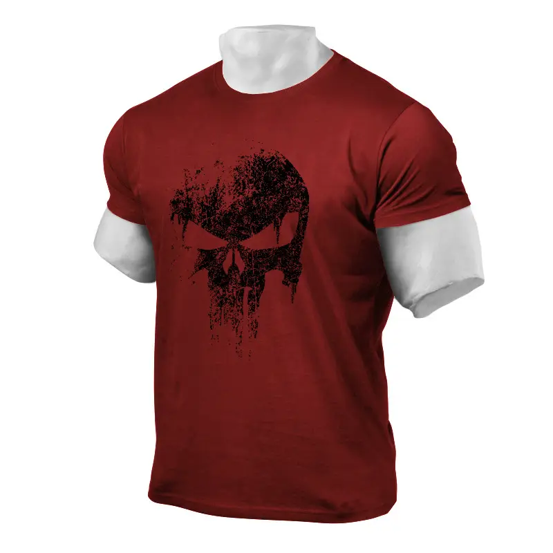 Cross-border men's Skull Graphic T-Shirt Dark Gray - Image 5