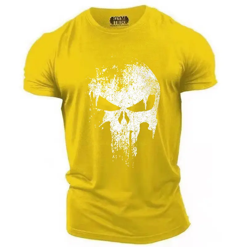 Cross-border men's Skull Graphic T-Shirt Dark Gray - Image 9