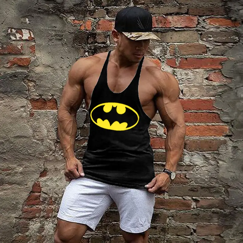 Men's Black Batman Printed Tank Top