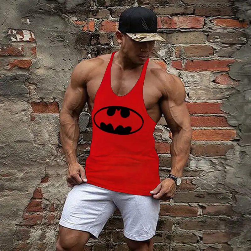 Men's Black Batman Printed Tank Top