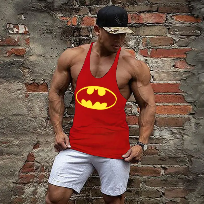 Men's Black Batman Printed Tank Top