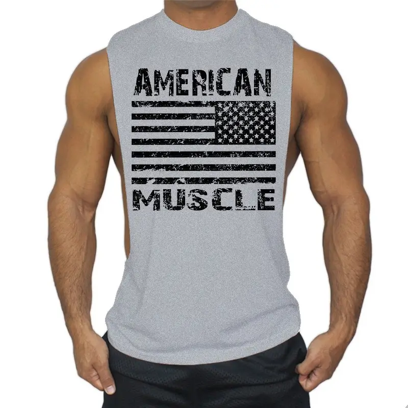 American Flag Muscle Waistcoat Vest Red Large