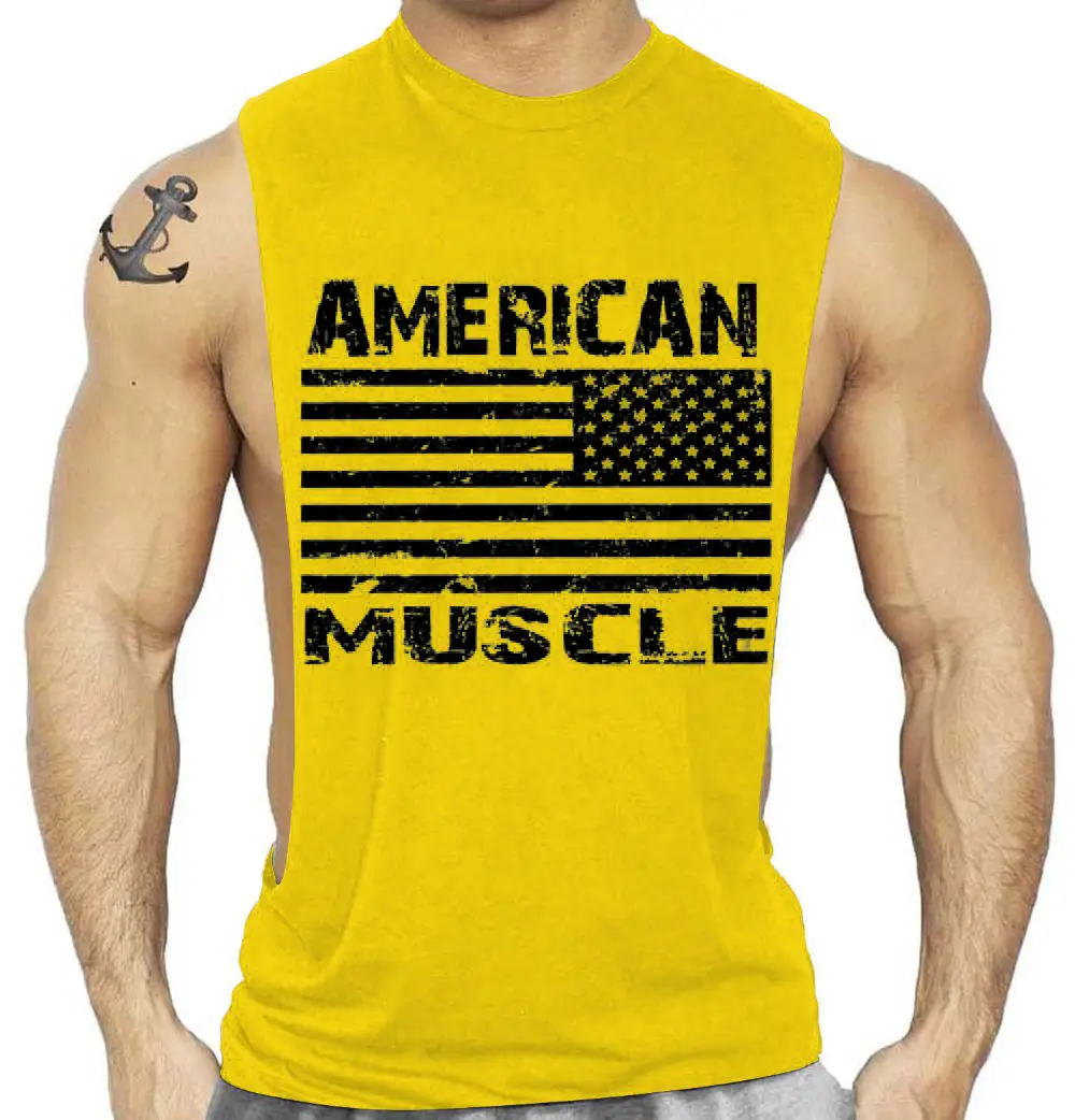 American Flag Muscle Waistcoat Vest Red Large — feature 4