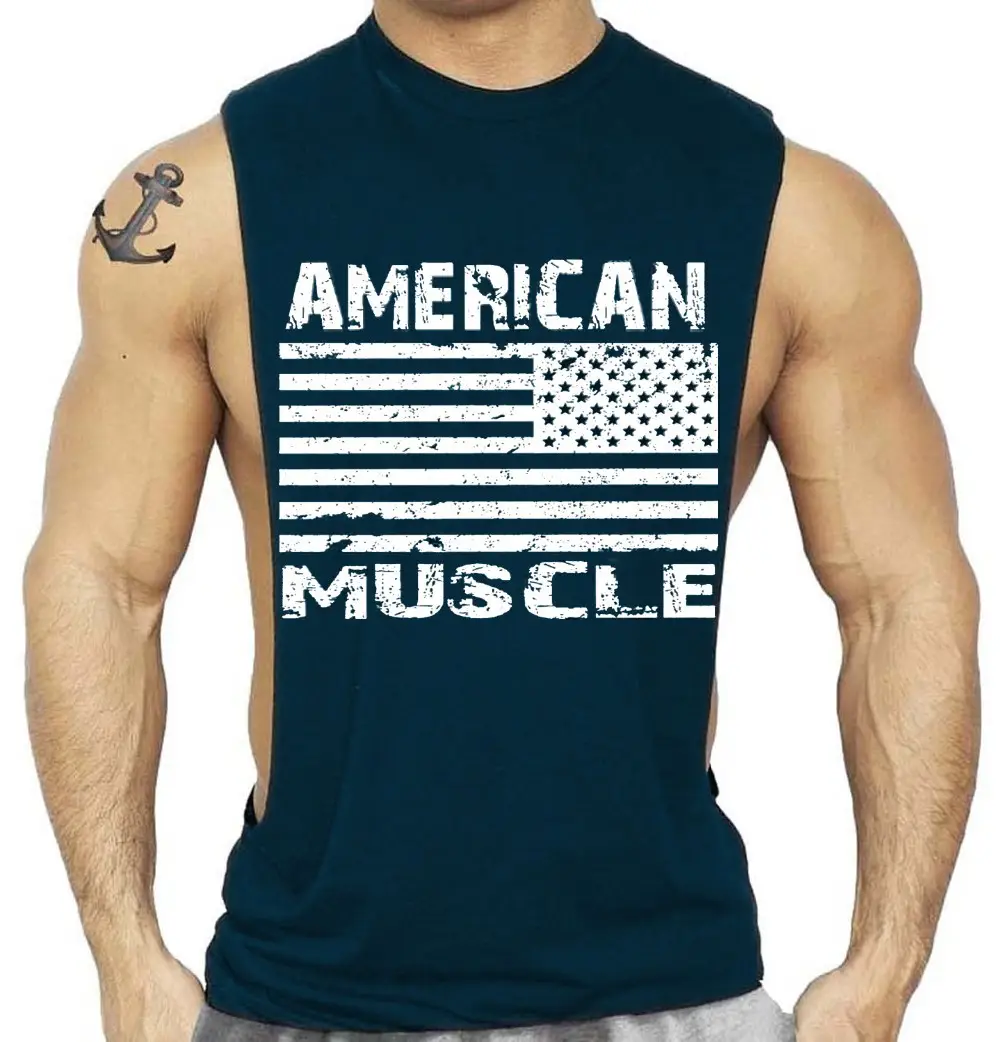American Flag Muscle Waistcoat Vest Red Large — feature 6