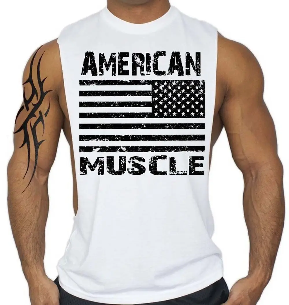 American Flag Muscle Waistcoat Vest Red Large — feature 7