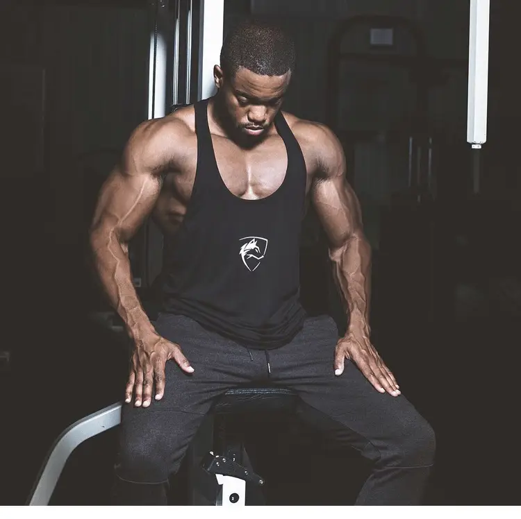 Men's White Muscle Logo Camisole Summer Fitness - Image 9