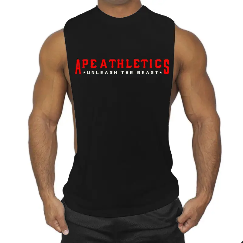 Men Sleeveless Fitness Vest Yellow Sports Wear - Image 6