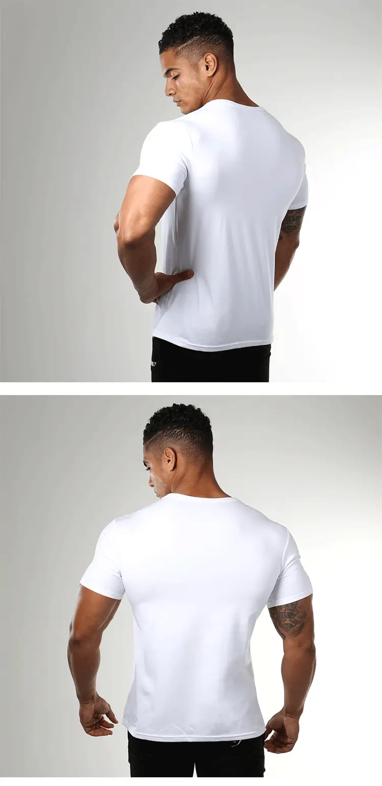 Men's No Pain No Gain Fitness T-Shirt White Short Sleeve — feature 11