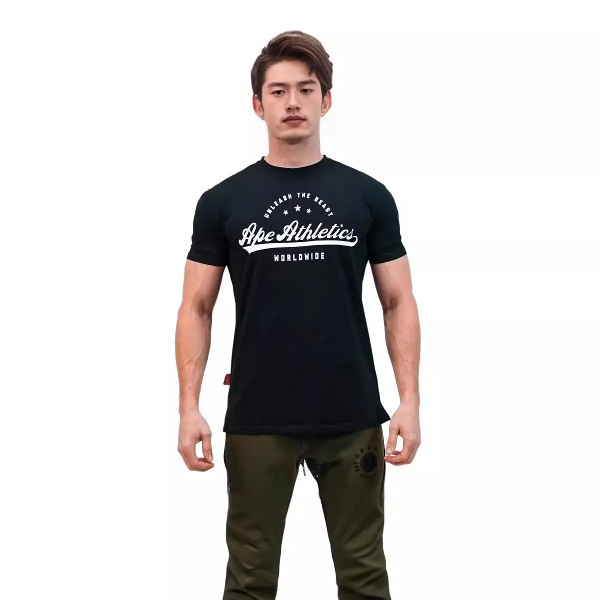 Men Black Superman Fitness T-Shirt Short Sleeve - Image 12