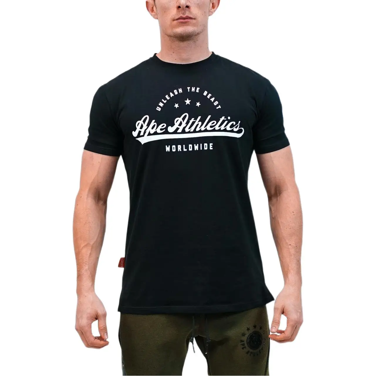 Men Black Superman Fitness T-Shirt Short Sleeve