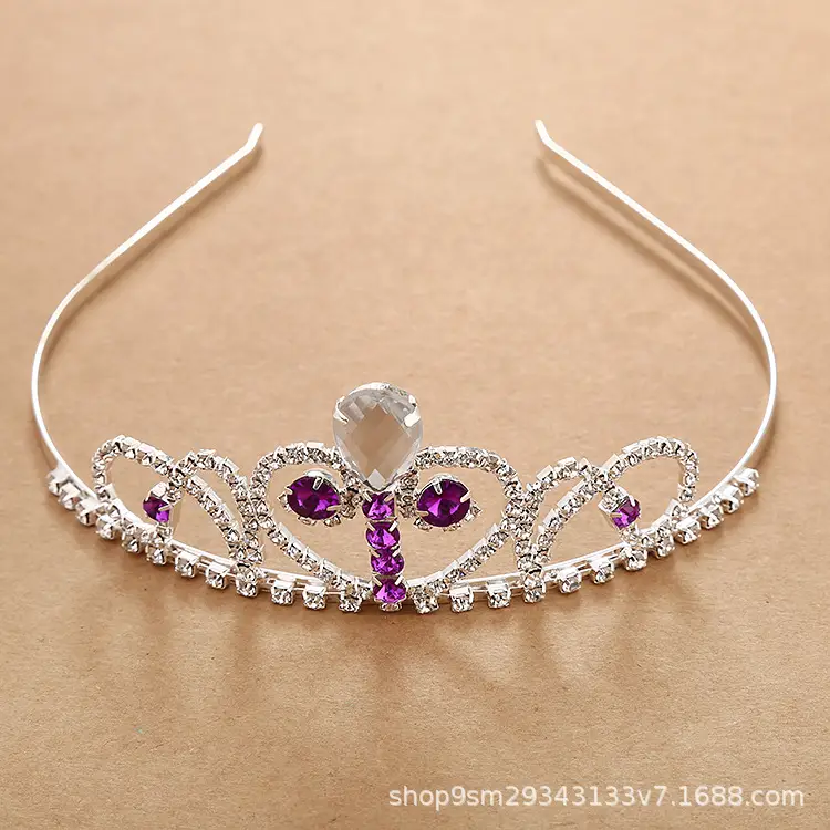 Princess Crown Headband with Rhinestones for Girls - Image 6
