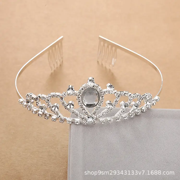 Princess Crown Headband with Rhinestones for Girls - Image 4
