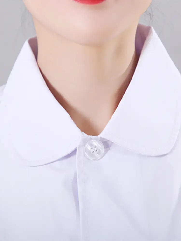 White Collar Nurse Suit Long Short Sleeve Slim Fit - Image 32