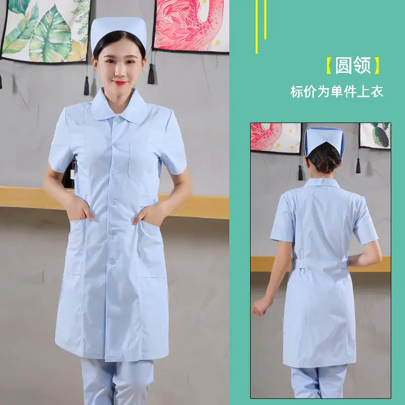 White Collar Nurse Suit Long Short Sleeve Slim Fit - Image 6