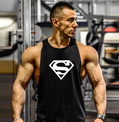 Marvel Men's Gray Superman Vest for Gym Wear