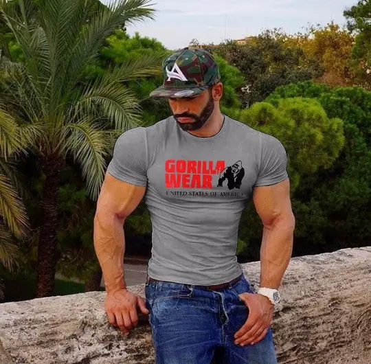 Men's Blue Gorilla Fitness T-Shirt Round Neck — feature 15