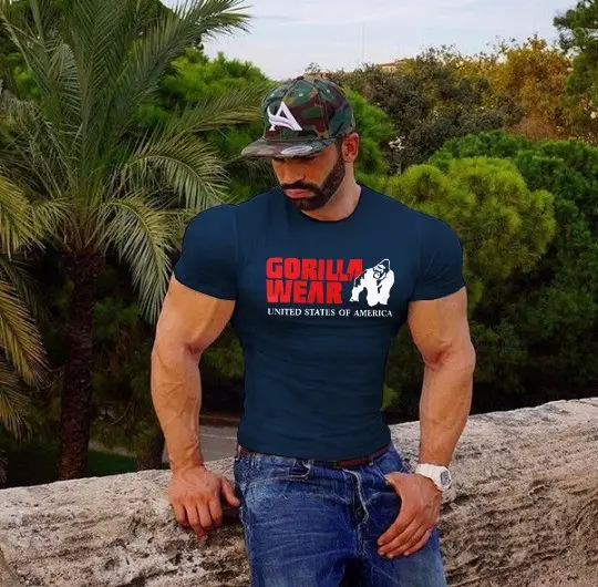 Men's Blue Gorilla Fitness T-Shirt Round Neck — feature 17