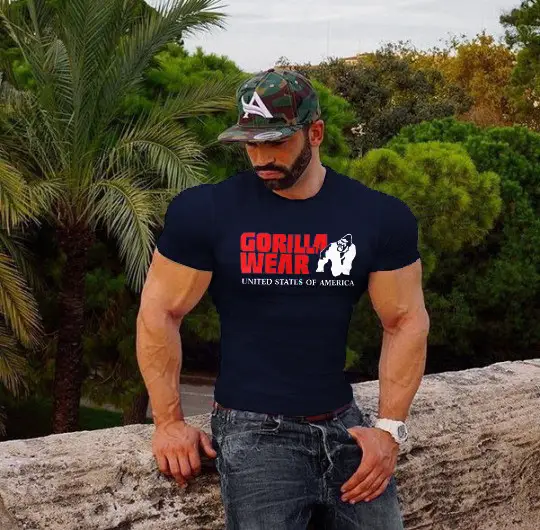 Men's Blue Gorilla Fitness T-Shirt Round Neck — feature 18