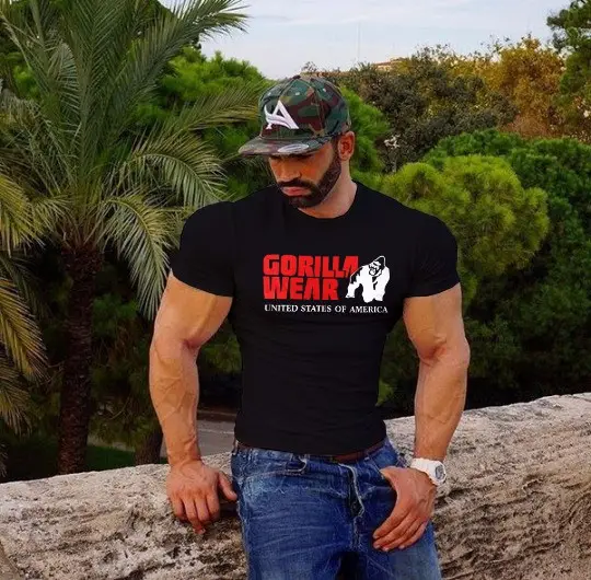 Men's Blue Gorilla Fitness T-Shirt Round Neck - Image 2