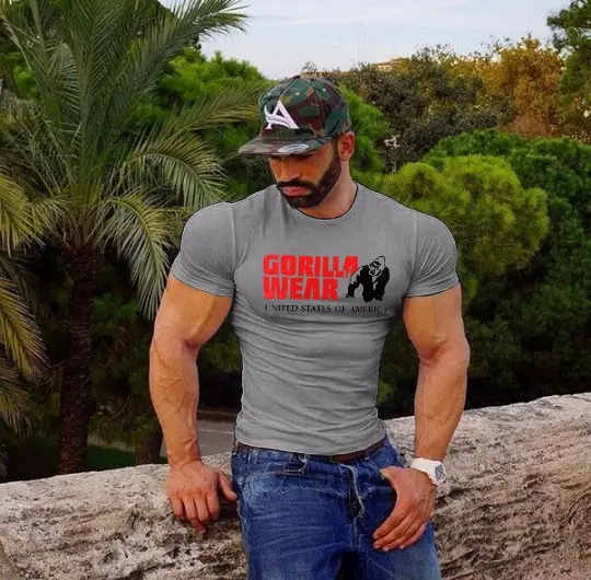 Men's Blue Gorilla Fitness T-Shirt Round Neck - Image 5