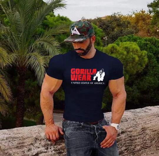 Men's Blue Gorilla Fitness T-Shirt Round Neck - Image 7