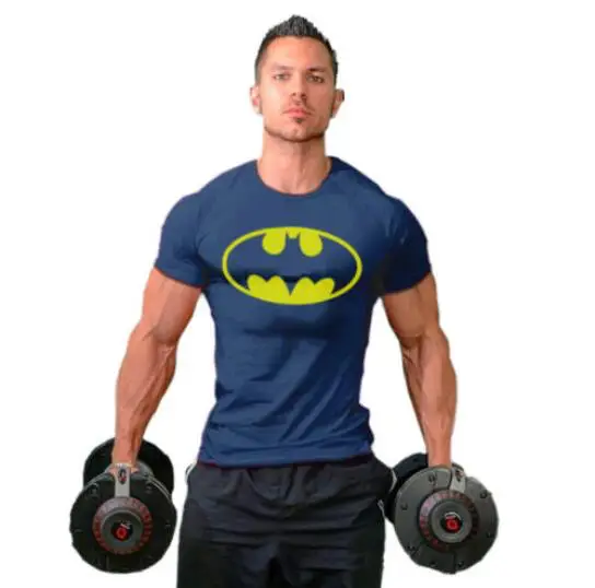 Men's Batman Gym T-Shirt White Batman Logo