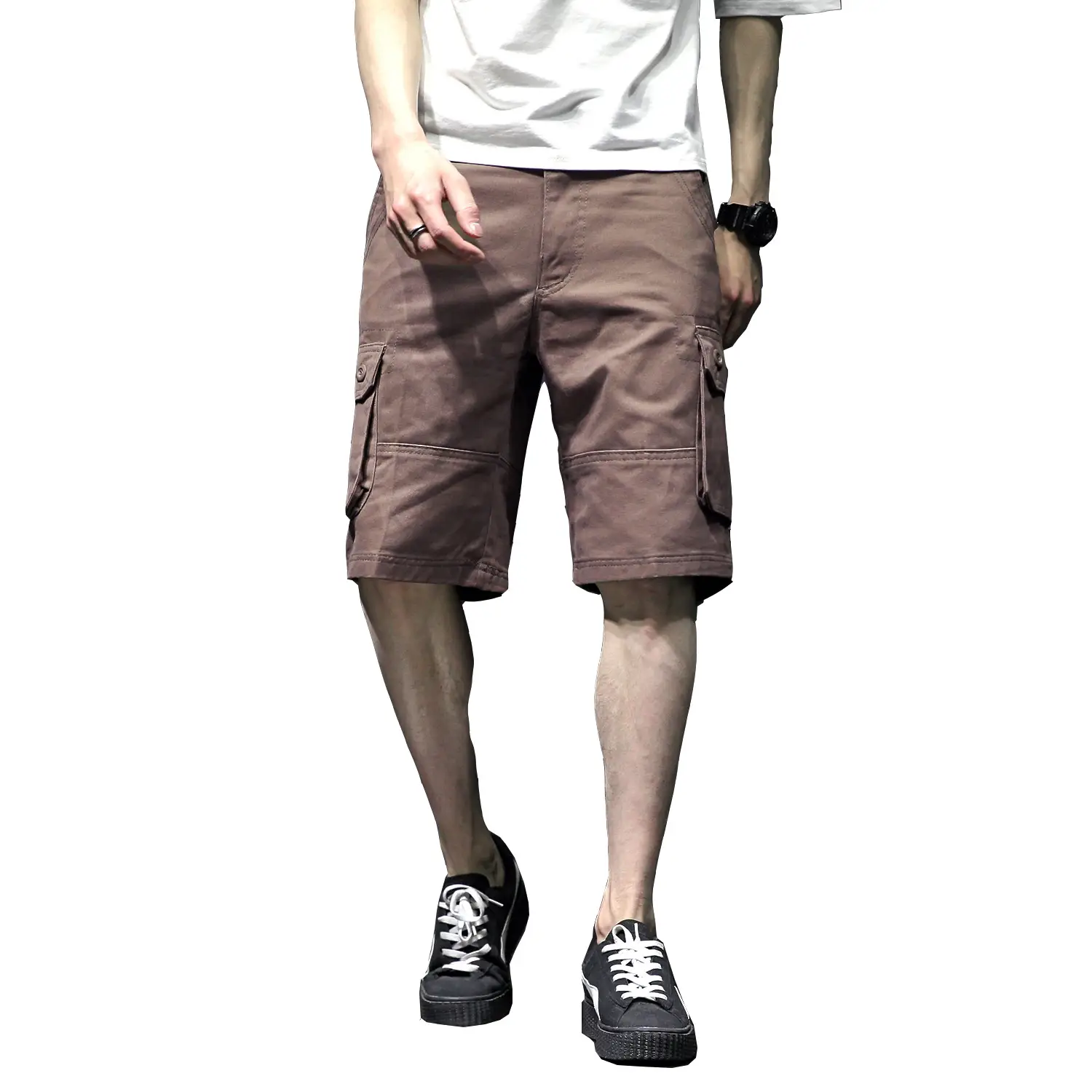 Men Cotton Washable Multi Pocket Work Shorts Extra Large - Image 5
