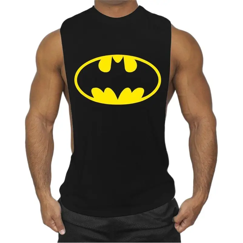 Men's White Batman Graphic Sleeveless T-Shirt