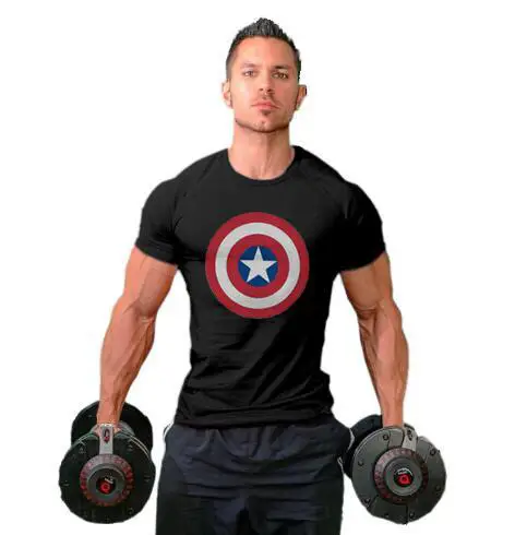 Captain America Flag Print Men's White T-Shirt - Image 2