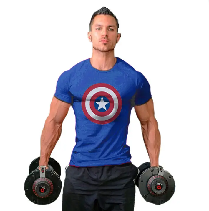 Captain America Flag Print Men's White T-Shirt - Image 4