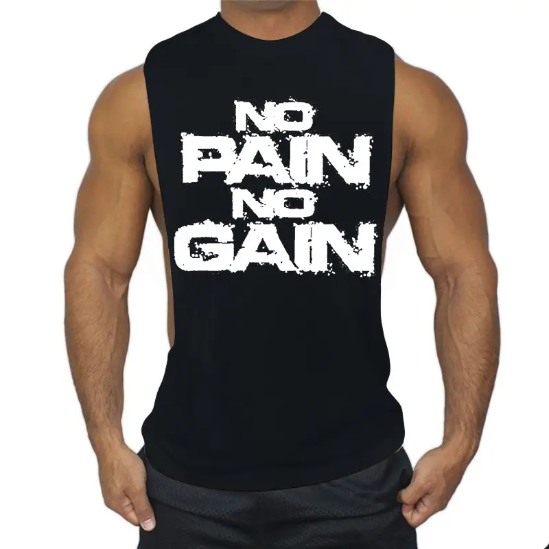 Men's Red No Pain No Gain Sleeveless Vest - Image 18