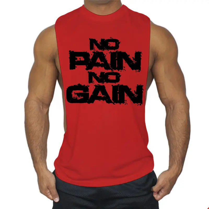 Men's Red No Pain No Gain Sleeveless Vest - Image 19