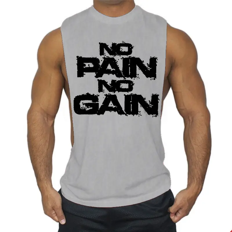 Men's Red No Pain No Gain Sleeveless Vest - Image 2